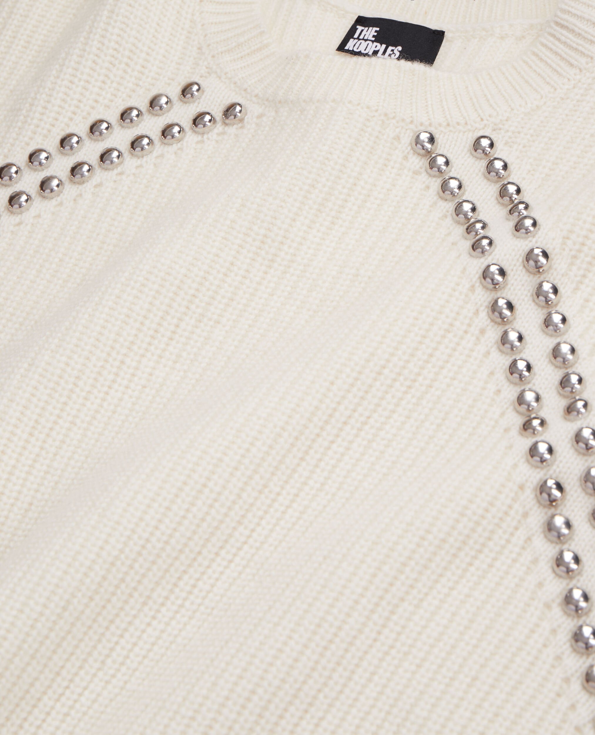 Pull en cachemire côtelés avec studs écru, ECRU, hi-res image number null