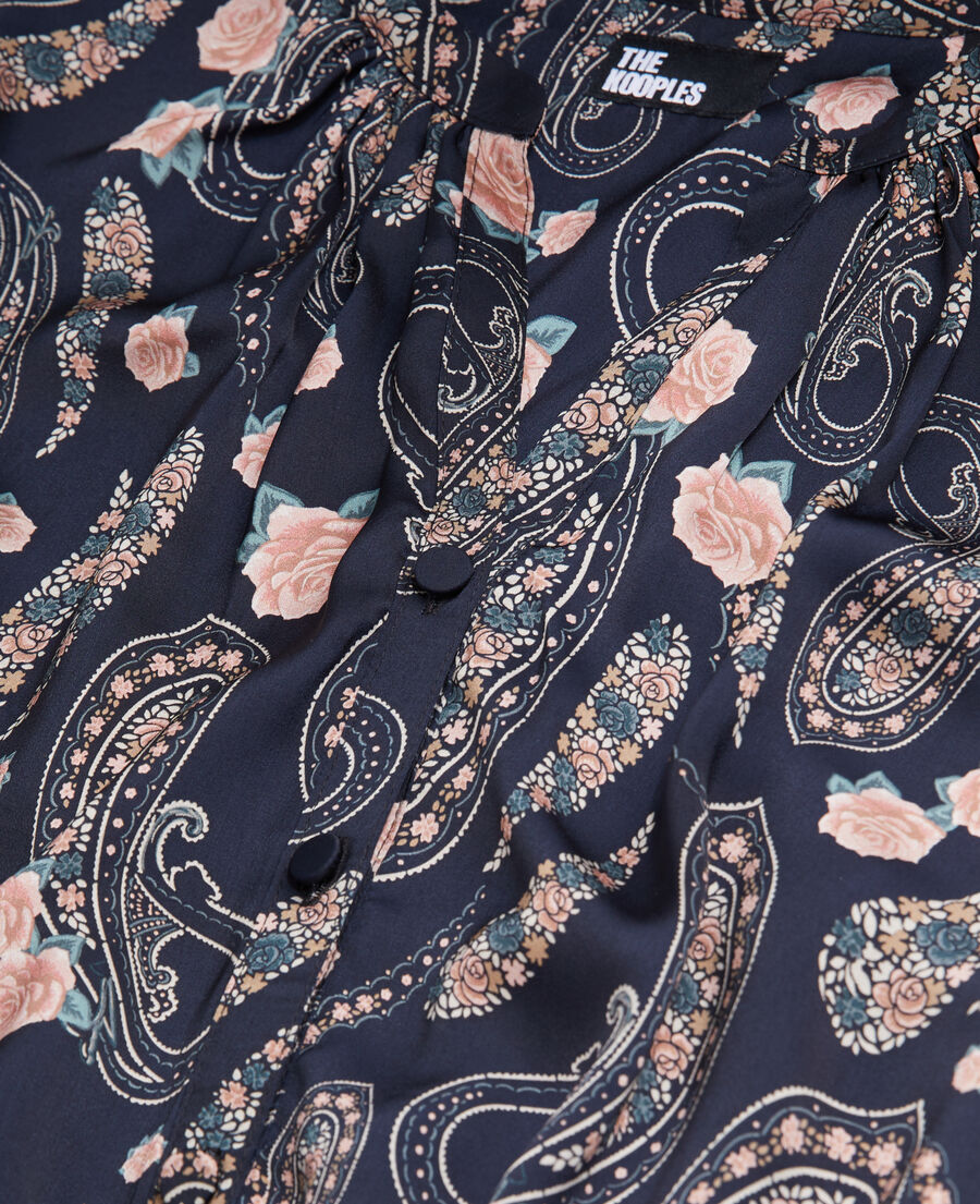 The Kooples WOMEN BLACK / PINK long printed dress