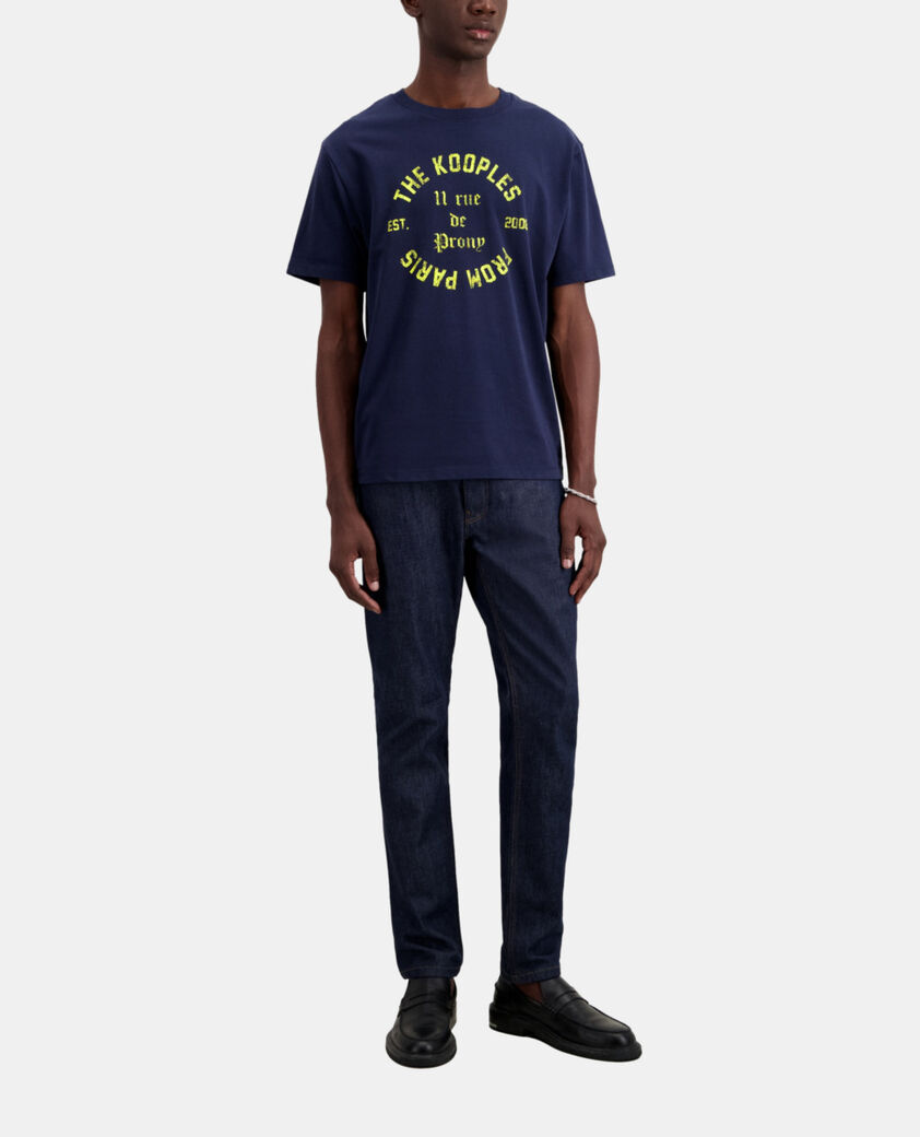 The Kooples HOMME NAVY t-shirt homme bleu marine avec s&eacute;rigraphie 11 rue de prony