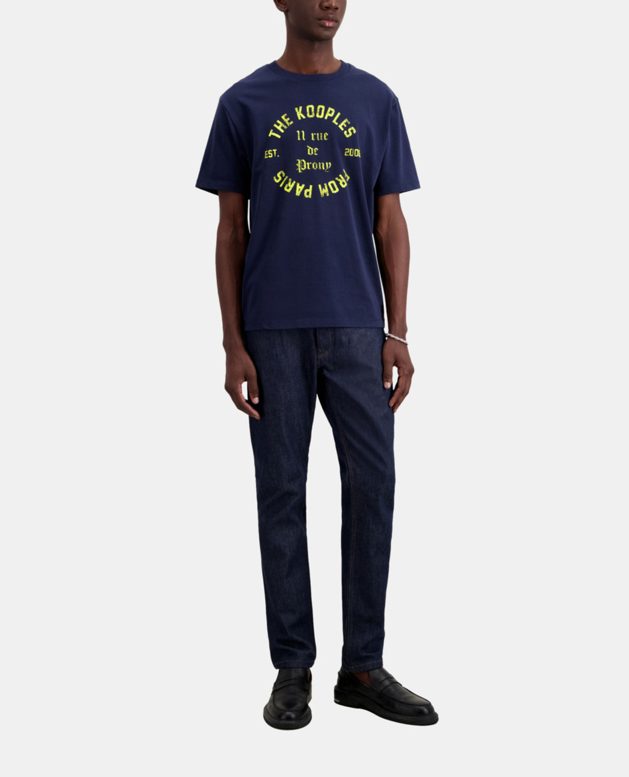 T-shirt Homme bleu marine avec sérigraphie 11 Rue de Prony, NAVY, hi-res image number null