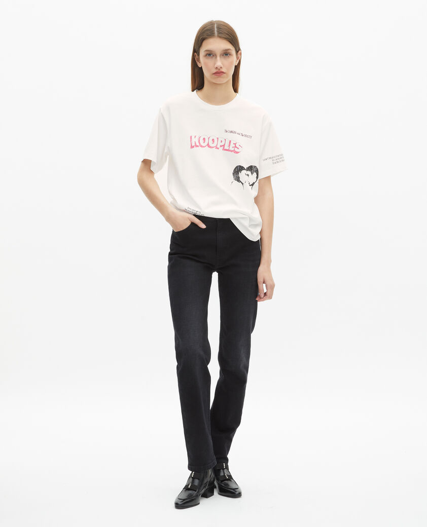 The Kooples WOMEN WHITE t-shirt with white screen print