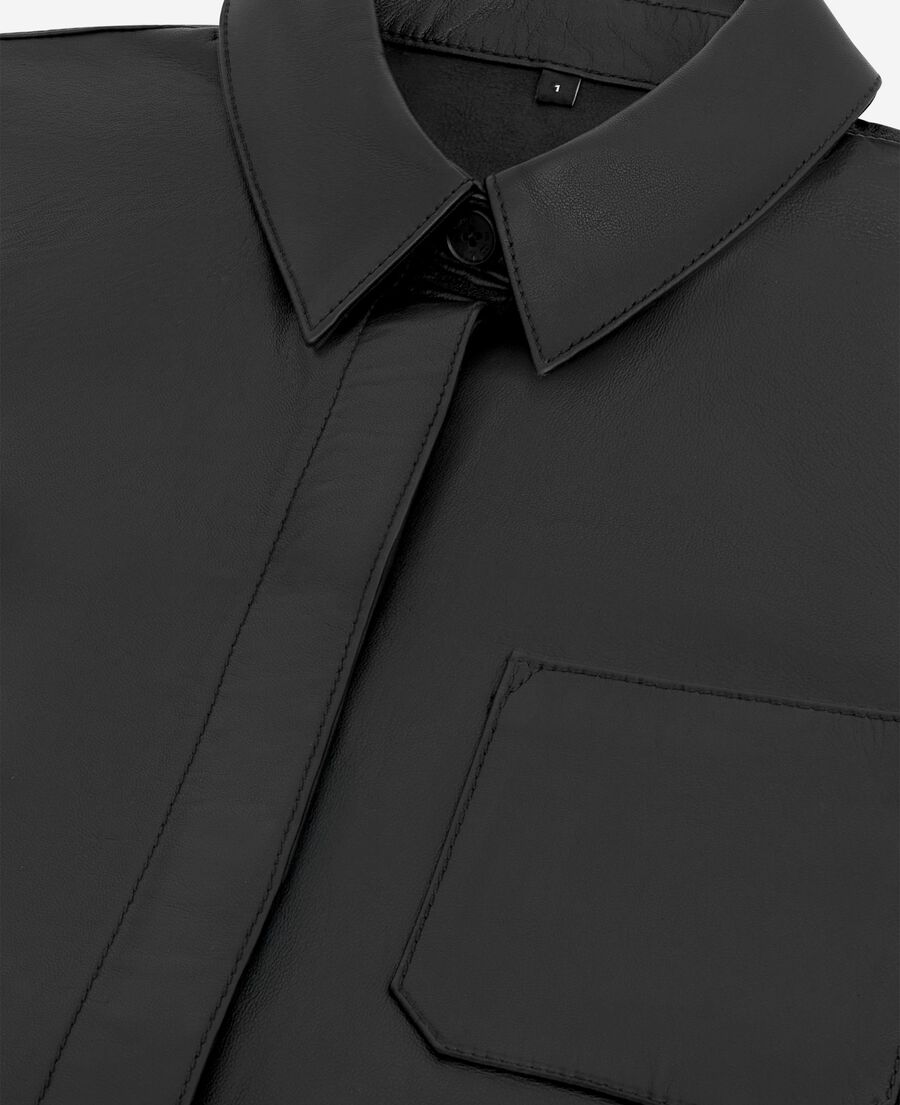 The Kooples FEMME BLACK chemise en cuir noire
