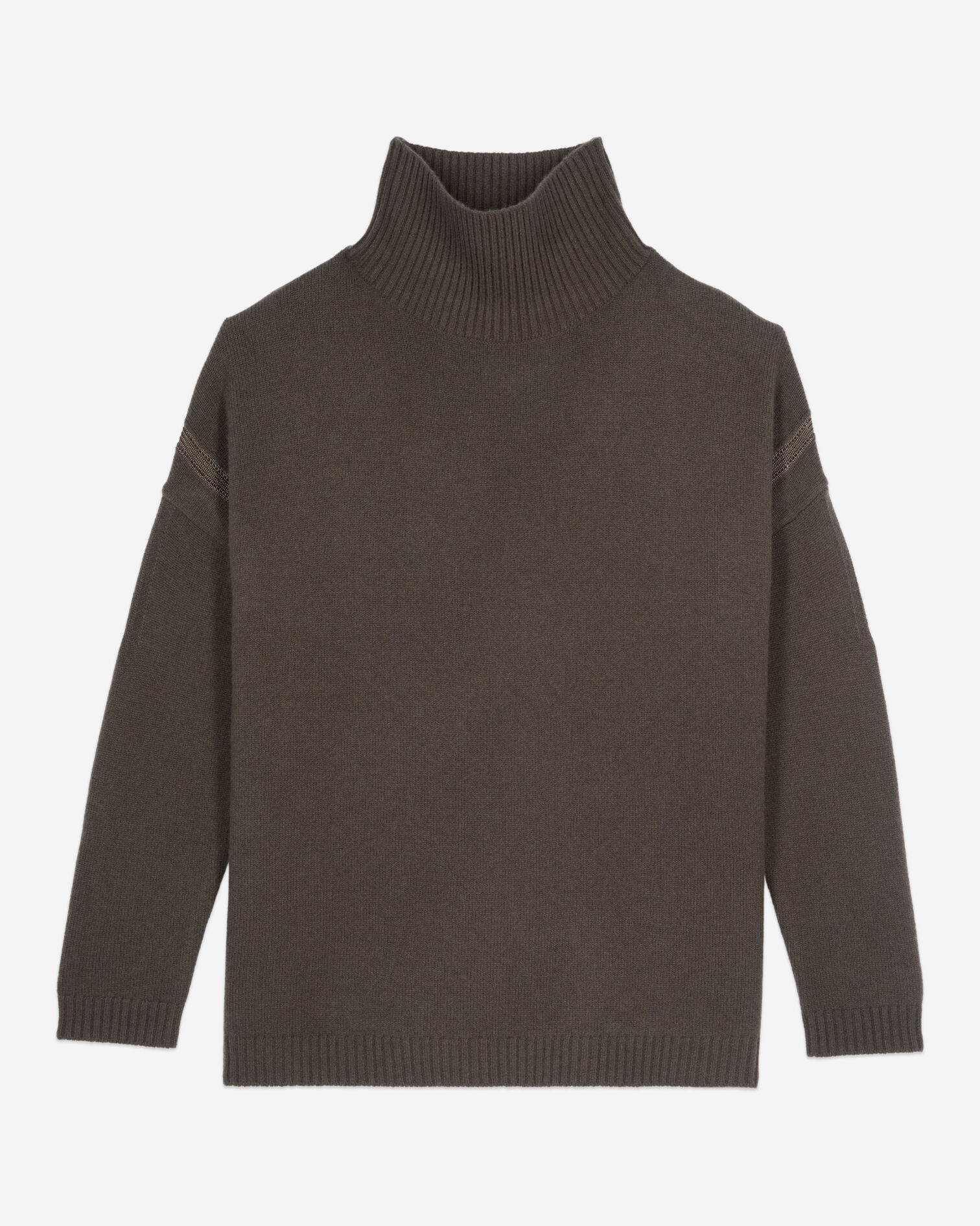 Khaki cashmere sweater, KAKI, hi-res image number null