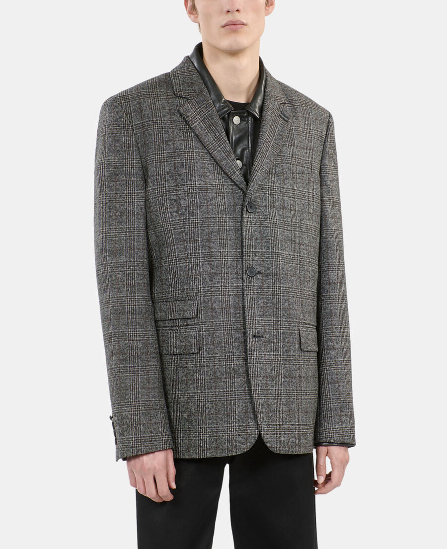 The Kooples HERREN BROWN / BLACK blazer aus wolle mit prince-of-wales-muster