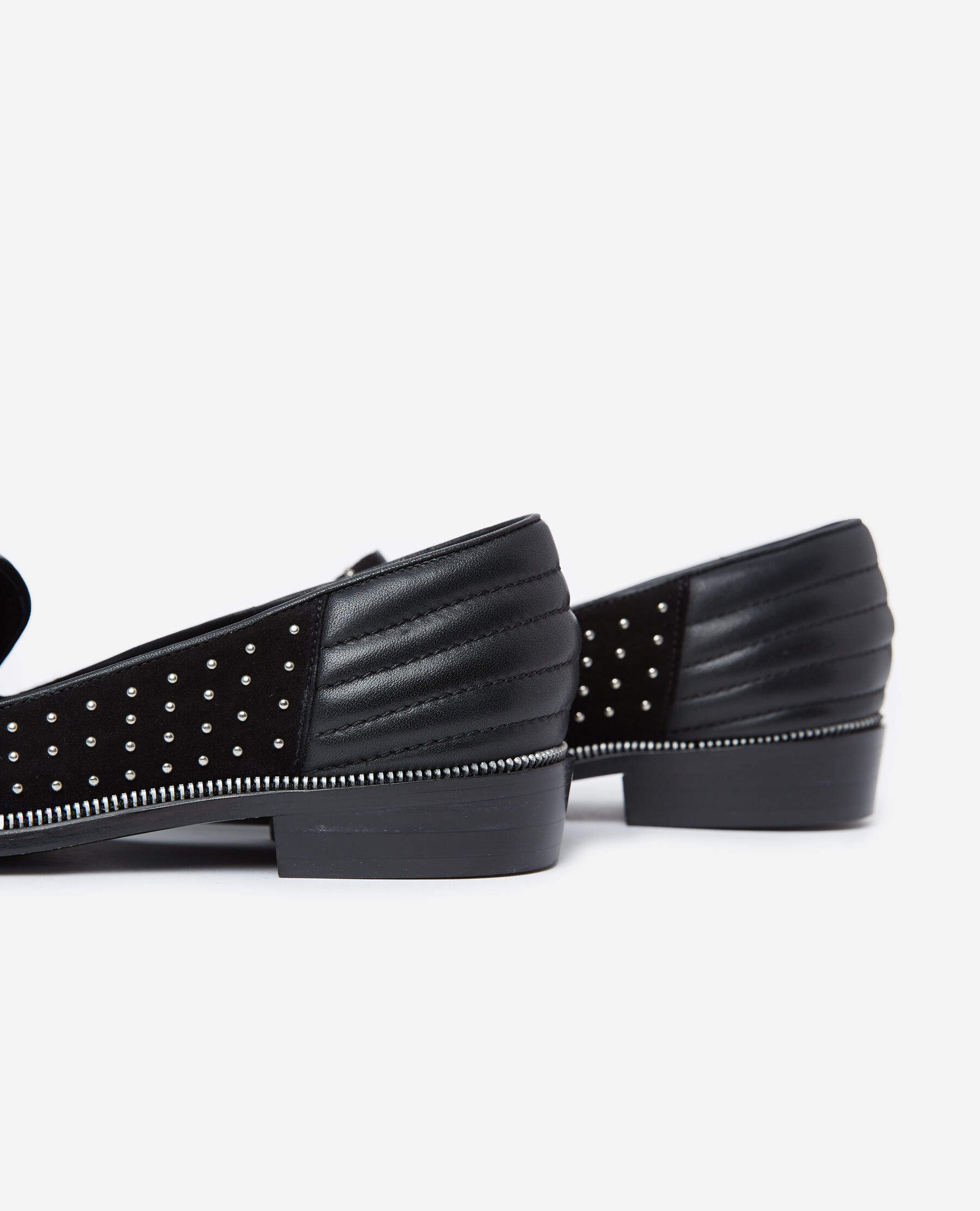 Mocassins noirs clous argentes