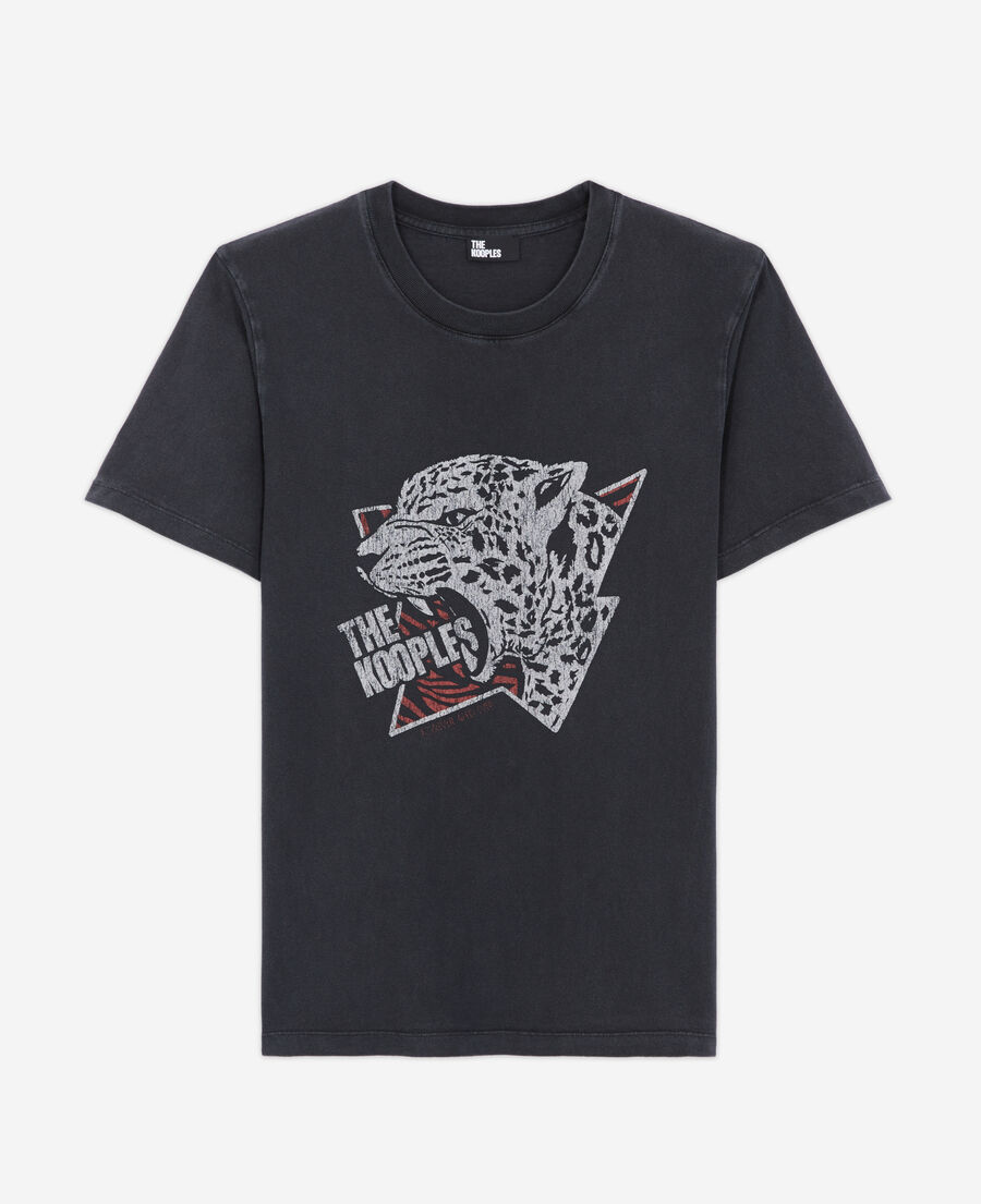 t-shirt sérigraphié léopard