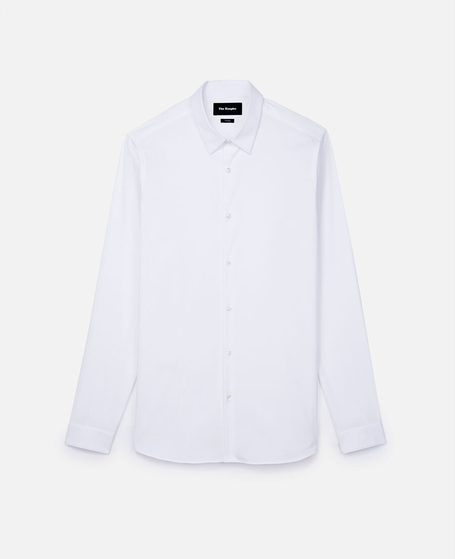 chemise formelle blanche en popeline
