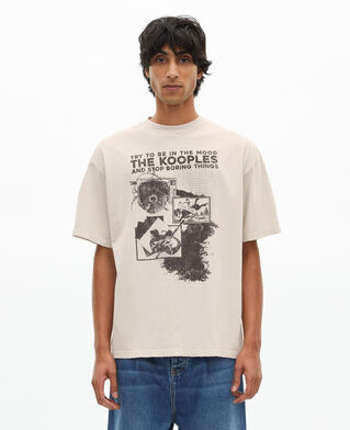 The Kooples MEN LIGHT GREY t-shirt with grey screen print