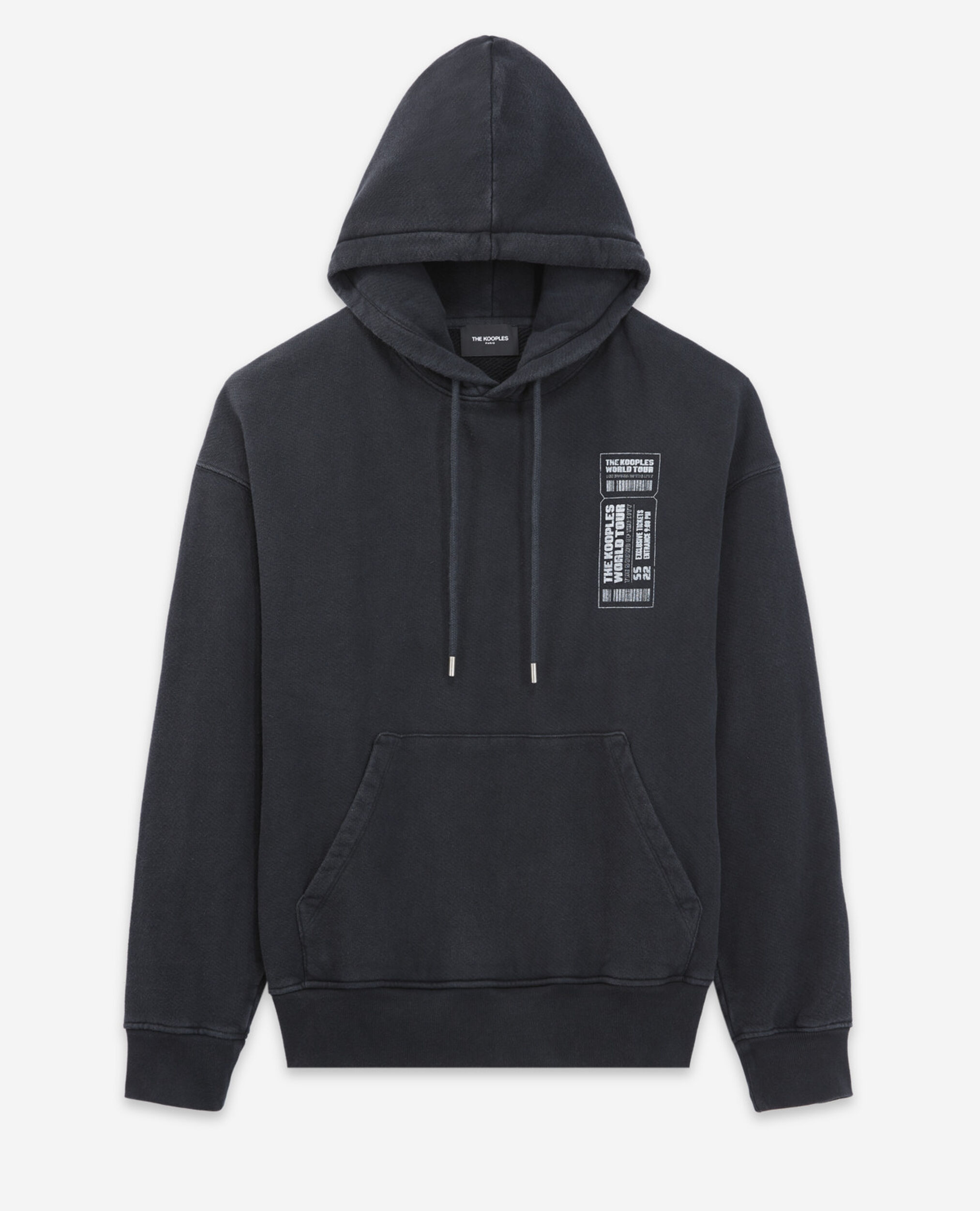 Faded black oversized hoodie, BLACK WASHED, hi-res image number null