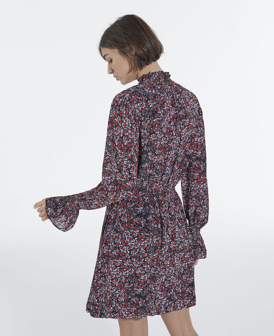 robe courte ajustée imprimé fleuri