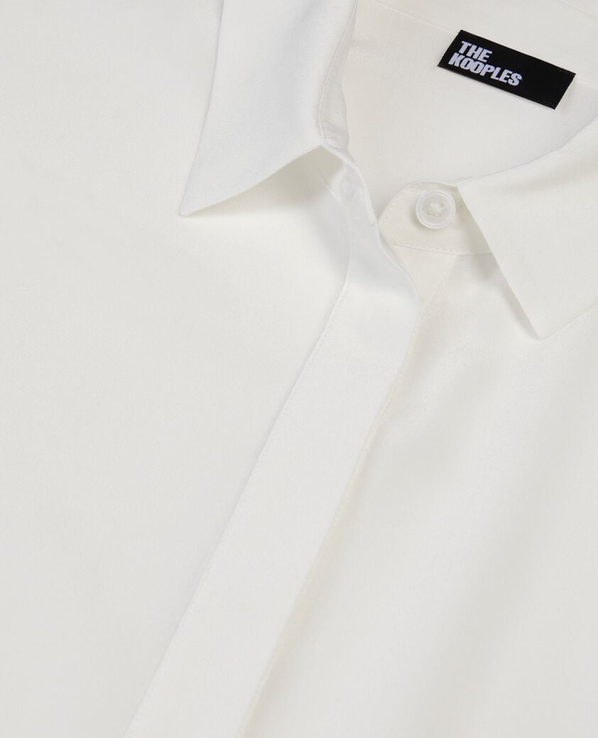 The Kooples FEMME WHITE chemise ample en soie lav&eacute;e blanche