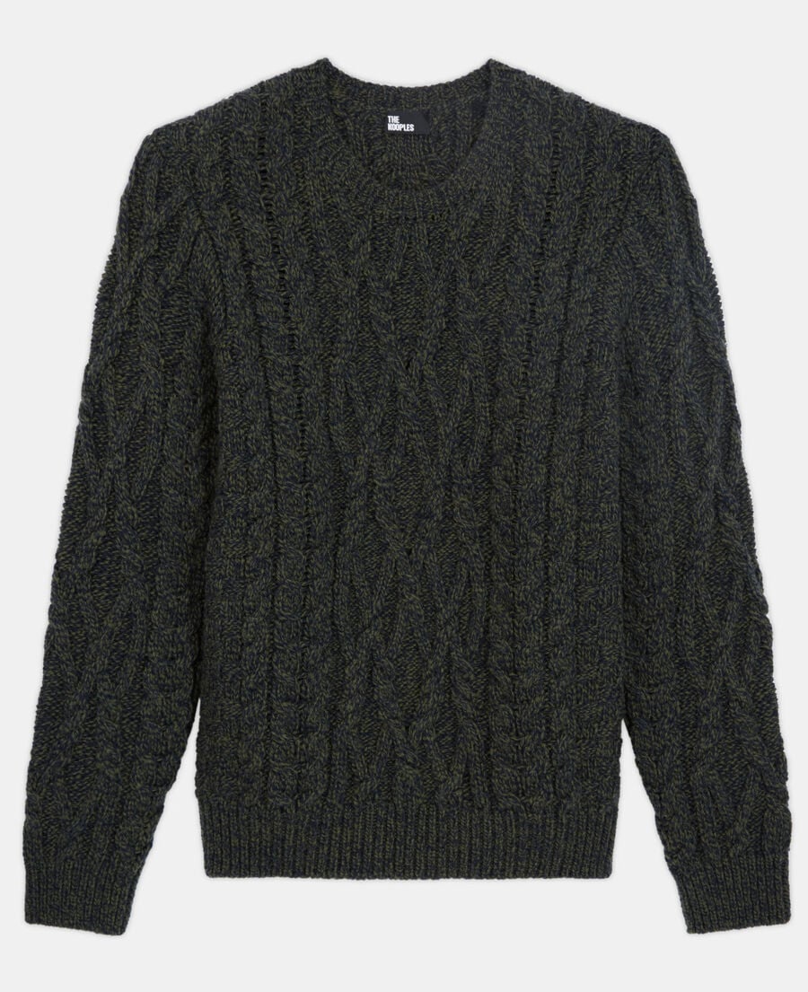 The Kooples HOMME KAKI NAVY pull en laine
