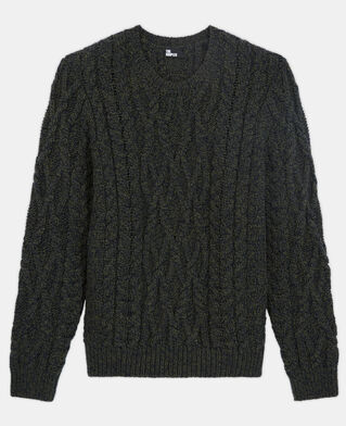 The Kooples HOMME KAKI NAVY pull en laine