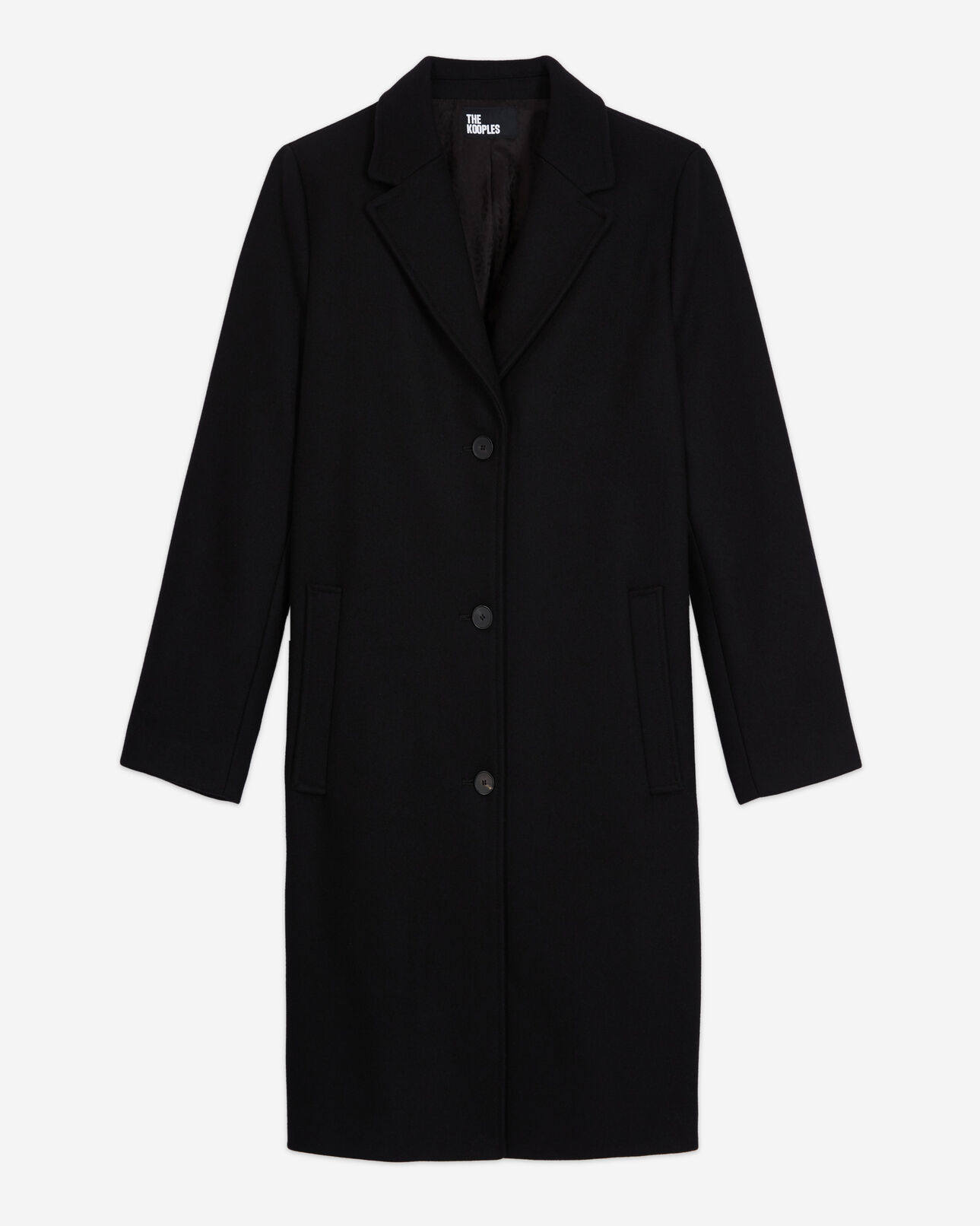 The Kooples FEMME BLACK manteau en laine noir