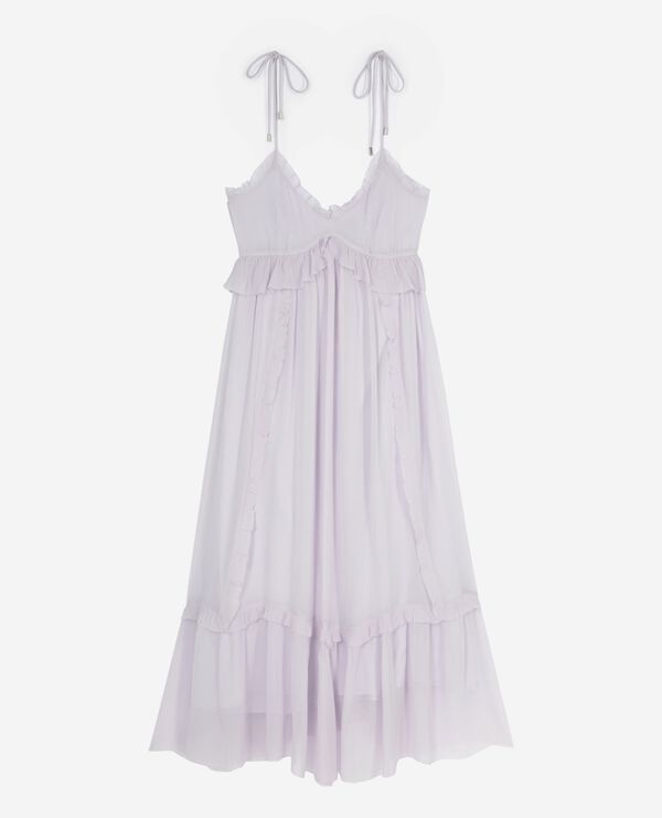 The Kooples FEMME LIGHT PURPLE robe longue avec volants lilas