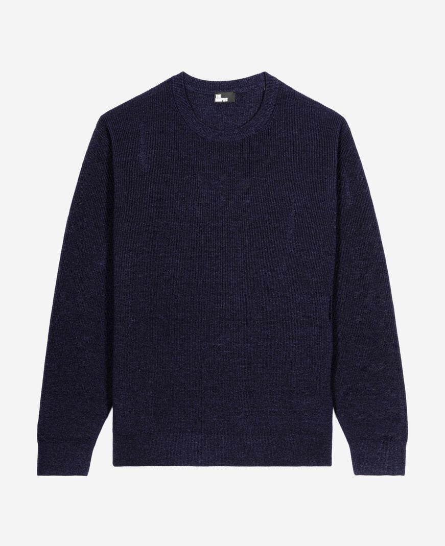 The Kooples MEN NAVY wool and linen navy sweater