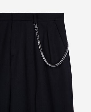 The Kooples HERREN BLACK schwarze wollhose mit weitem bein