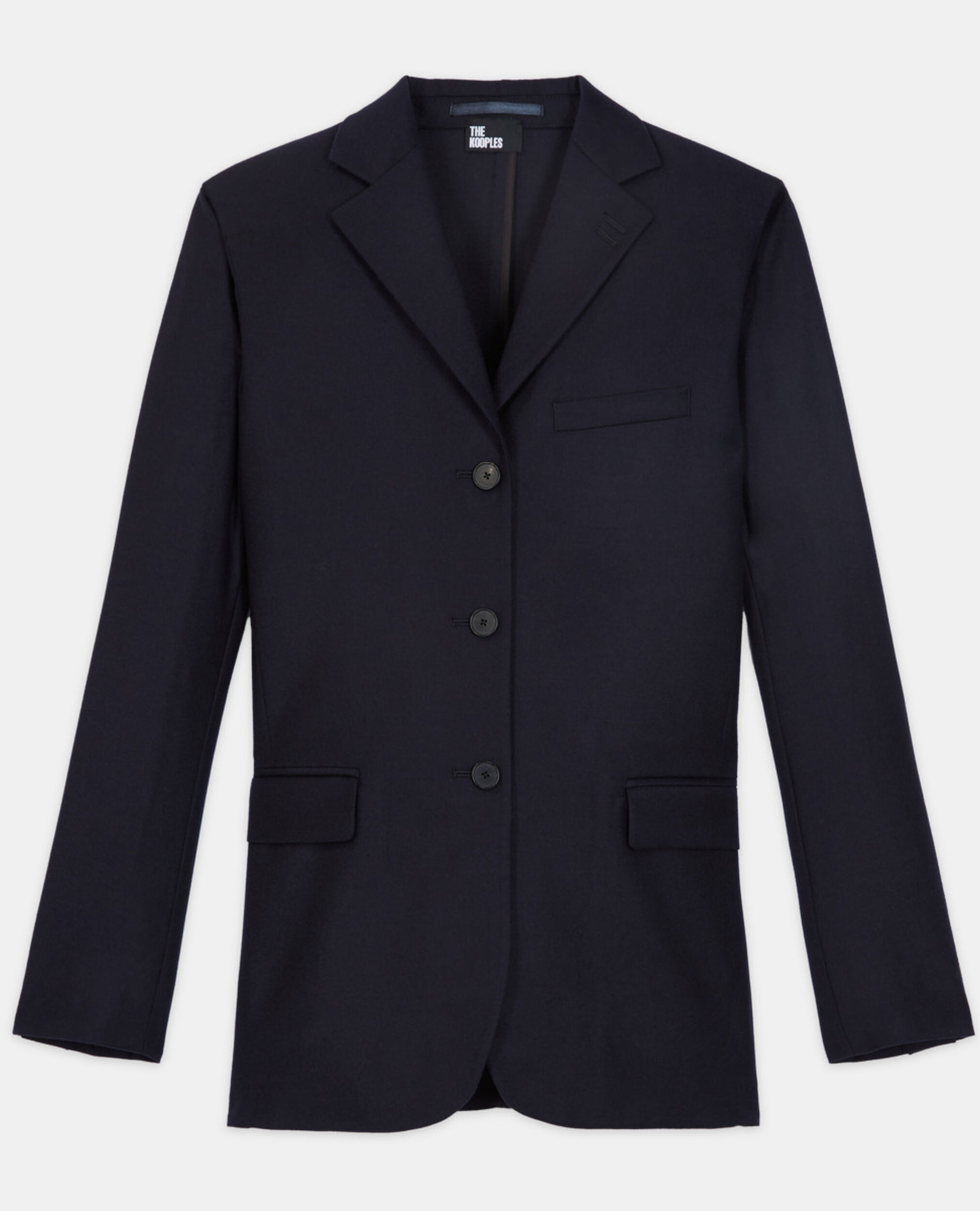 Blue wool suit jacket, NAVY, hi-res image number null