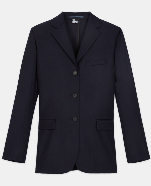 blue wool suit jacket