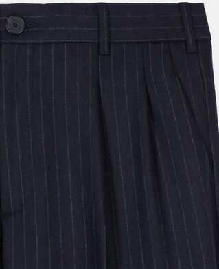 The Kooples H DARK NAVY navy blue striped wide-leg trousers
