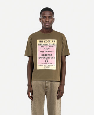 The Kooples HOMME OLIVE KAKI t-shirt avec sérigraphie kaki