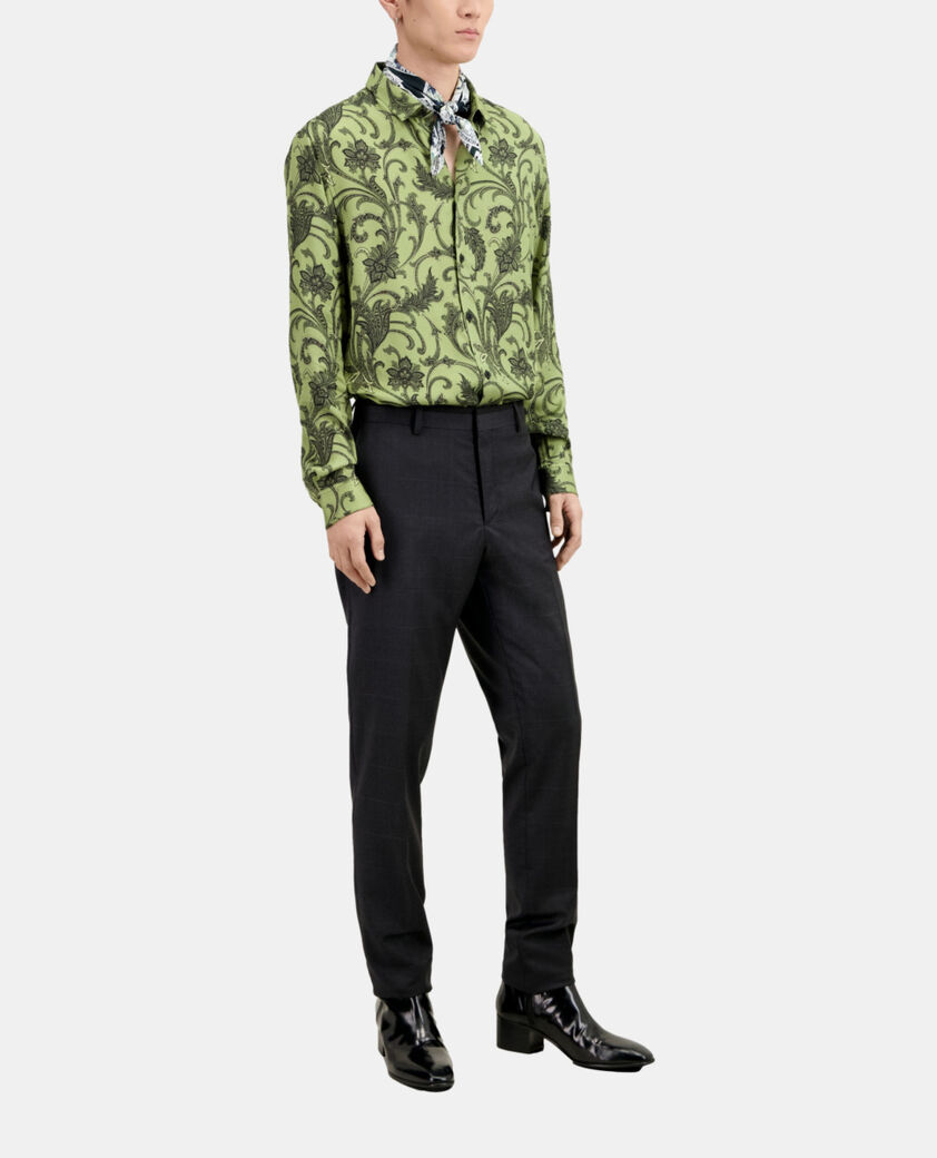 The Kooples HOMME DARK GREY pantalon de costume prince de galles en laine