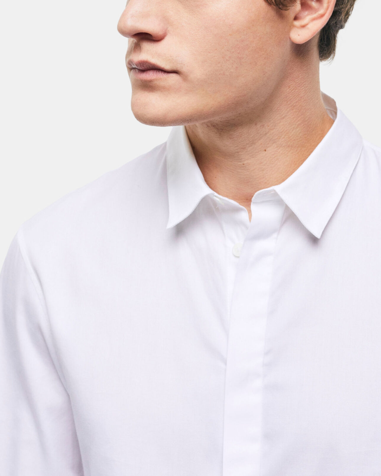 The Kooples H WHITE white cotton shirt with classic collar