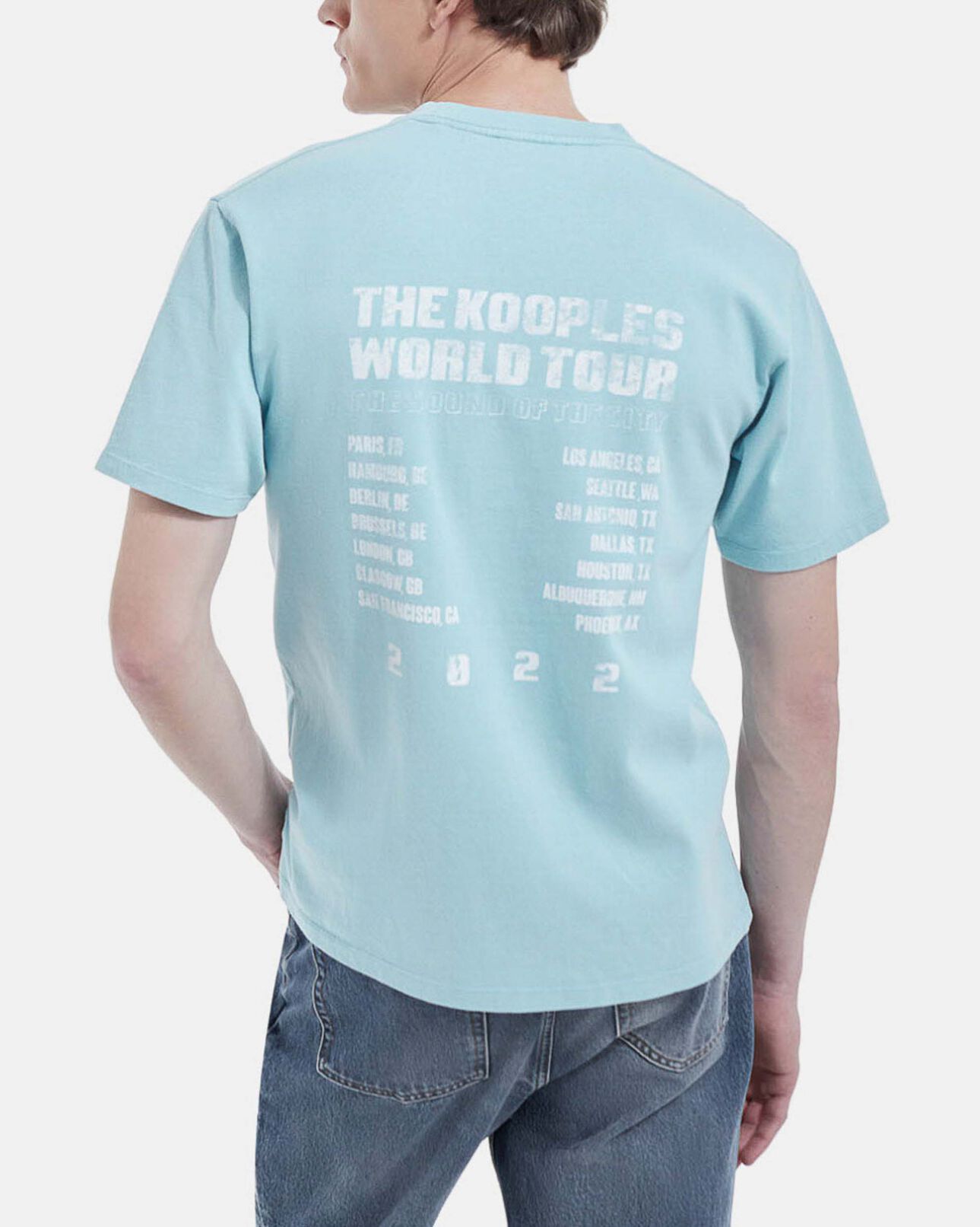 The Kooples HOMBRE BLUE SKY camiseta azul cielo algodón logotipo