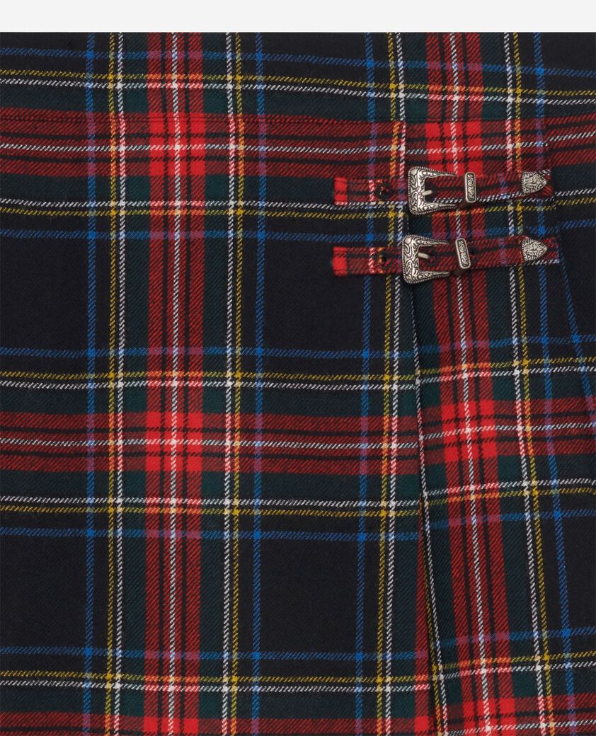 The Kooples WOMEN ROUGE NOIR short tartan skirt in red and black