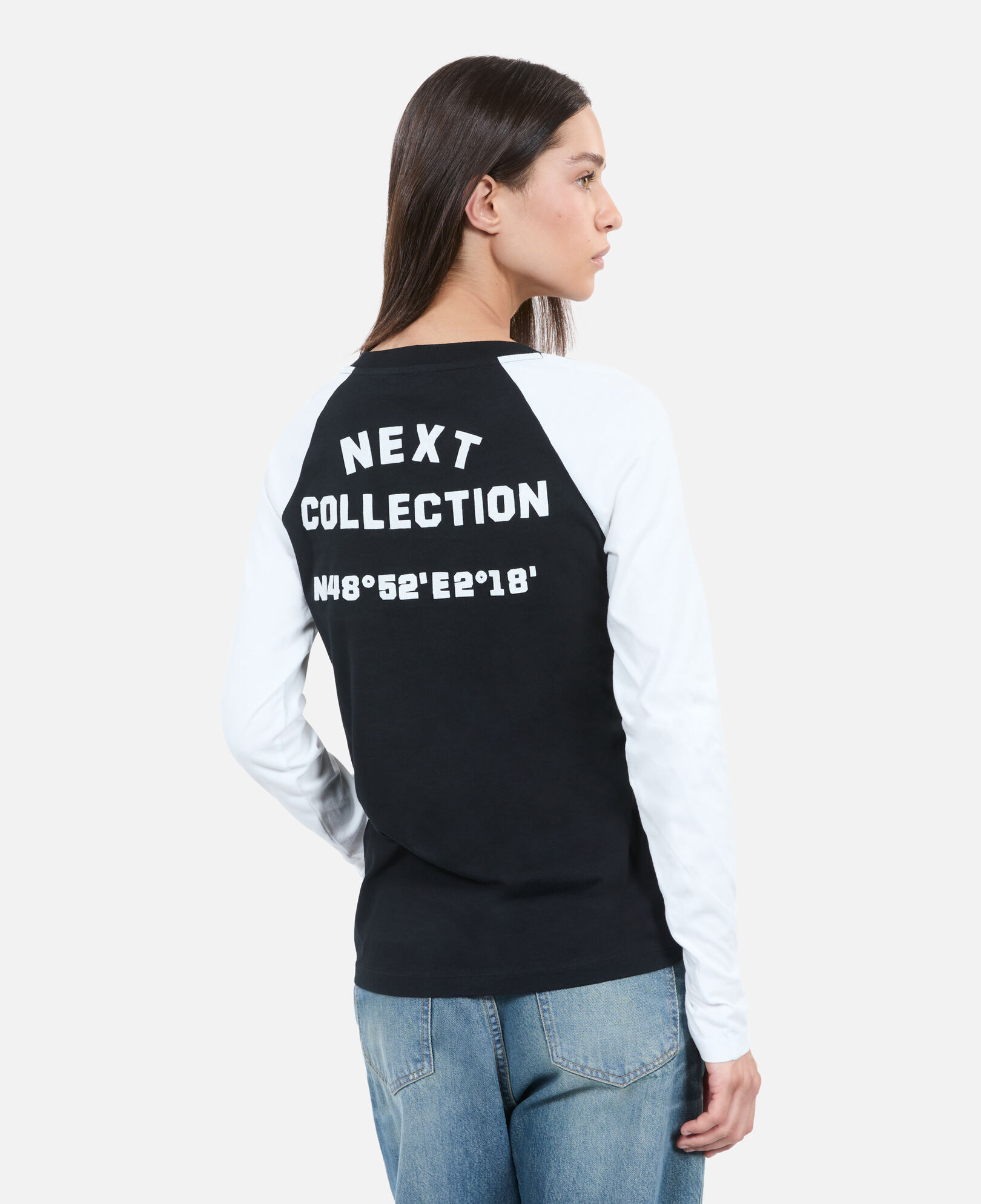 The Kooples FEMME BLACK t-shirt manches longues noir et blanc