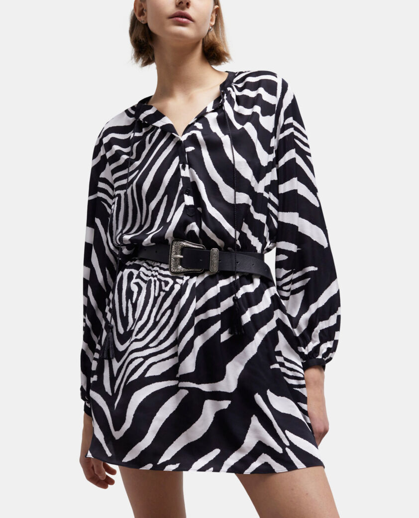 The Kooples FEMME BLACK WHITE robe courte imprimée