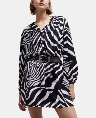 The Kooples FEMME BLACK WHITE robe courte imprimée