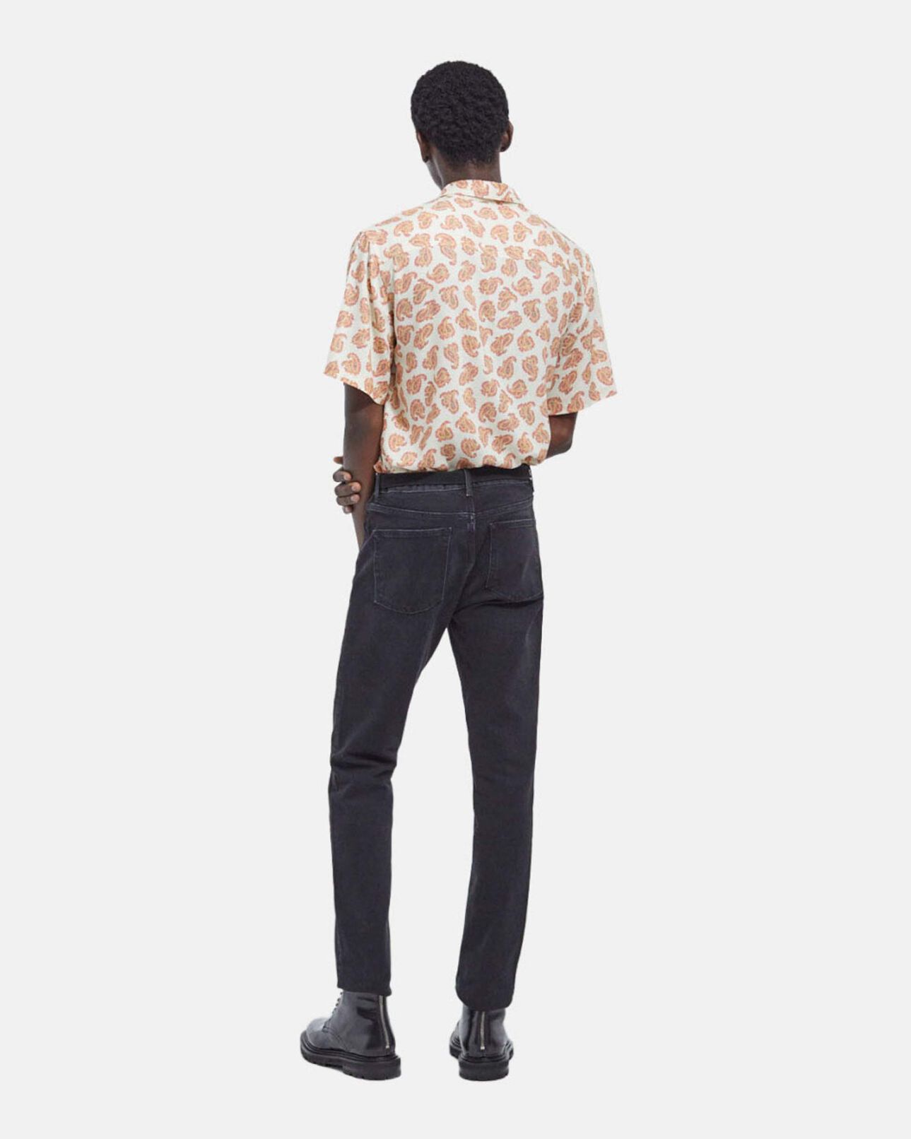 The Kooples MEN WHITE PINK white loose-fitting shirt w/ paisley pattern