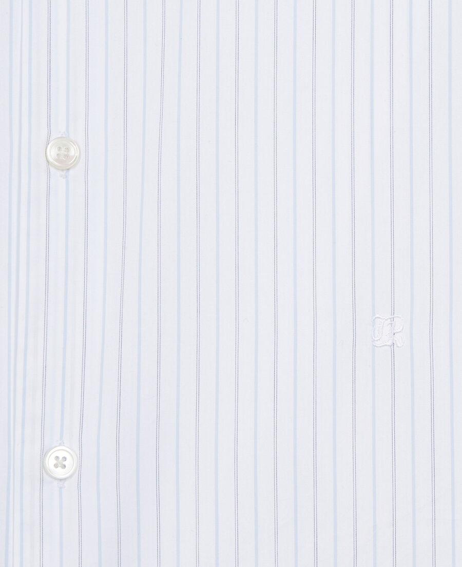 The Kooples HOMME WHITE / BLUE chemise formelle &agrave; rayures blanche