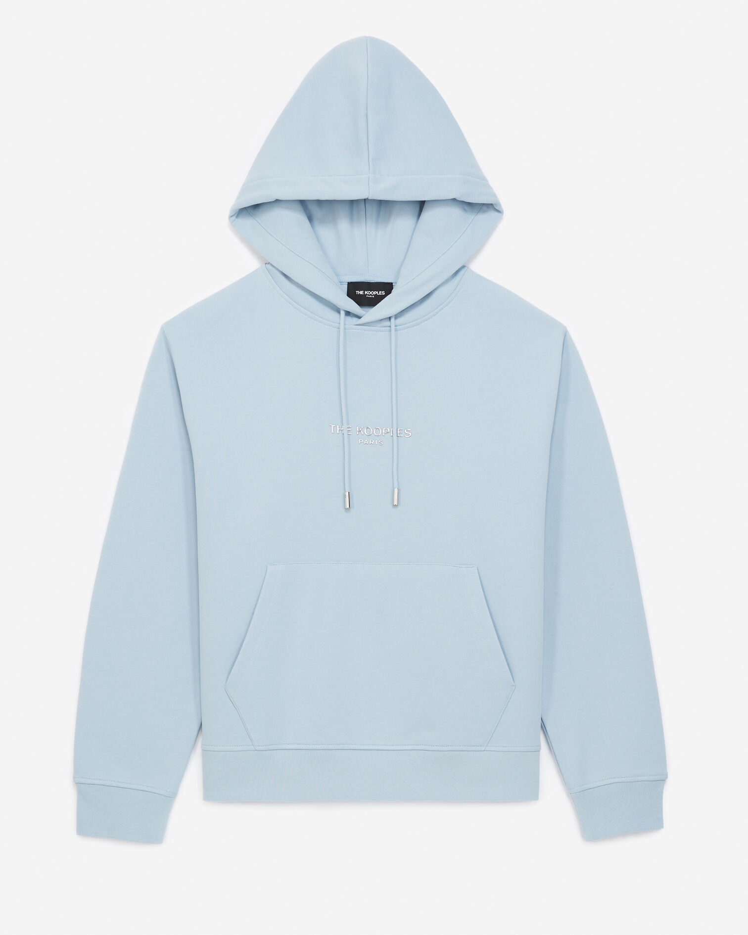 Sky blue sweatshirt with hood and silver logo, BABY BLUE, hi-res image number null