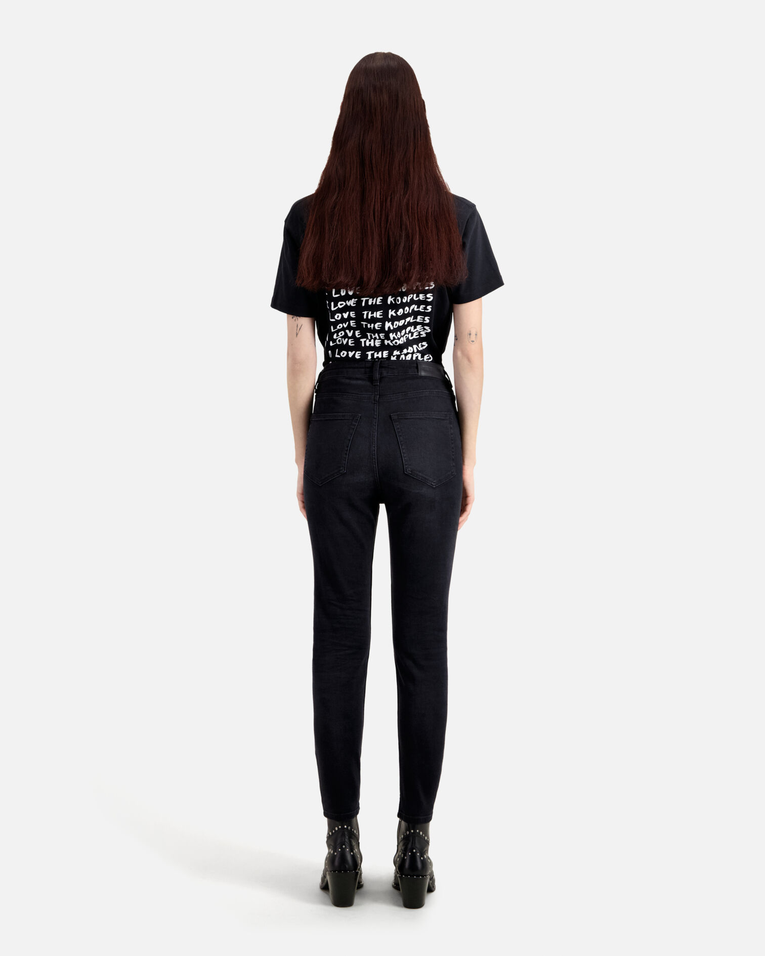 Schwarze Röhrenjeans, BLACK, hi-res image number null