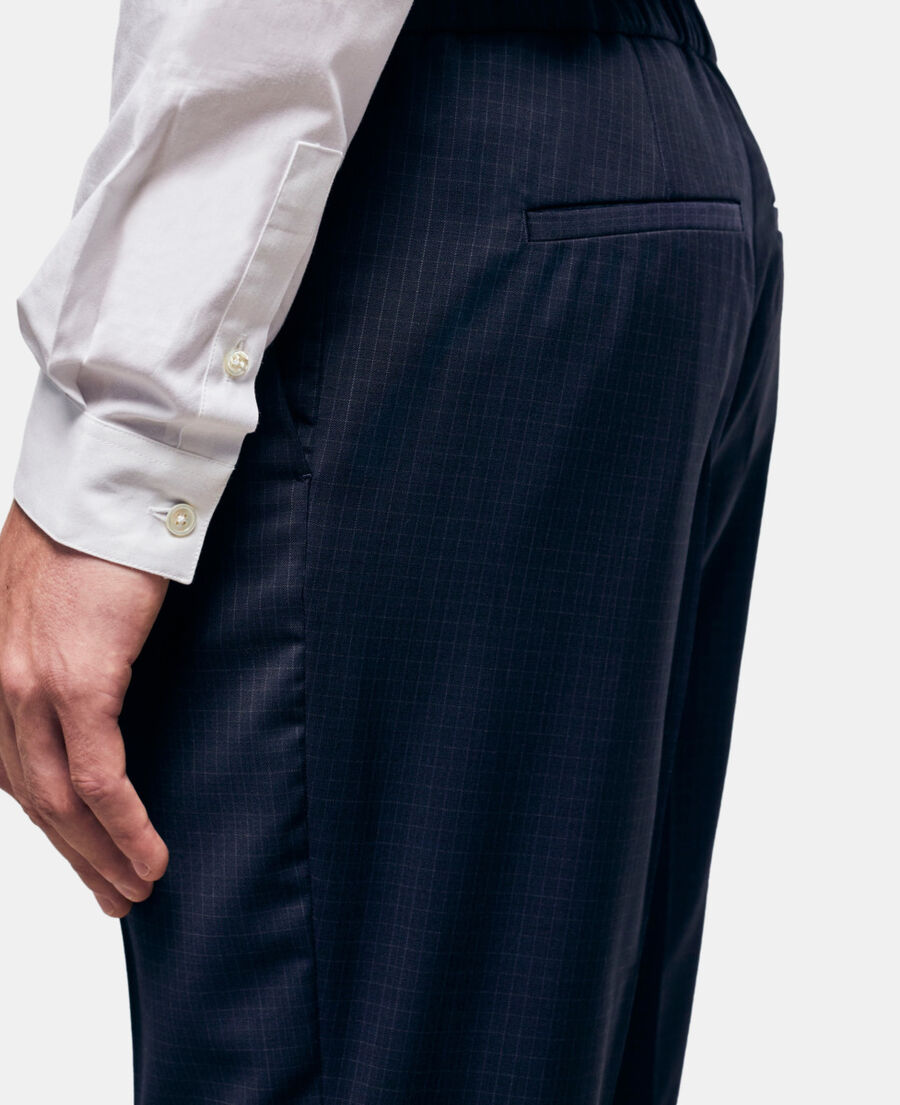 pantalon de costume en laine à carreaux