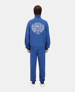 The Kooples MEN MIDDLE NAVY royal blue sweatshirt with blazon serigraphy
