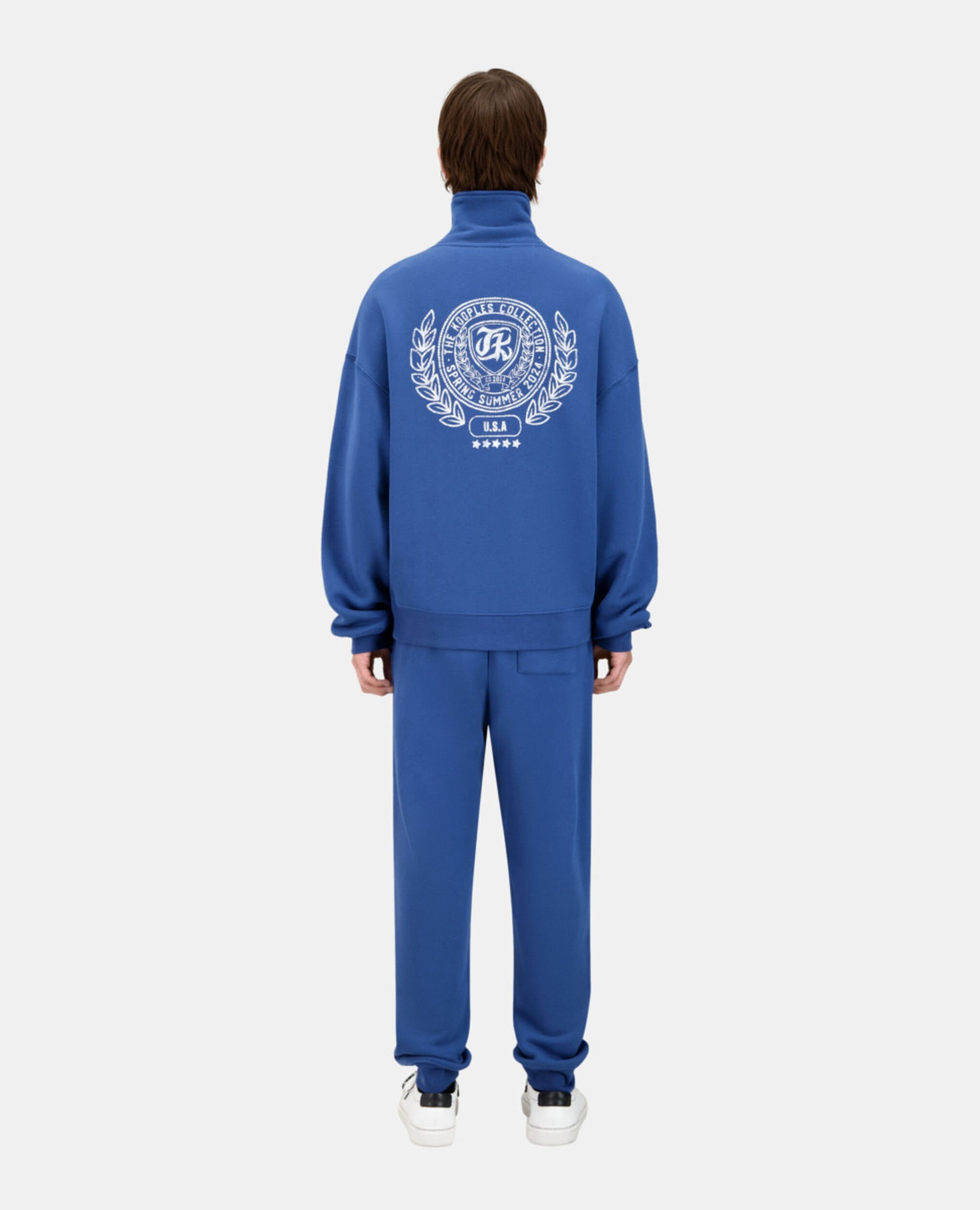 Royal blue sweatshirt with Blazon serigraphy, MIDDLE NAVY, hi-res image number null