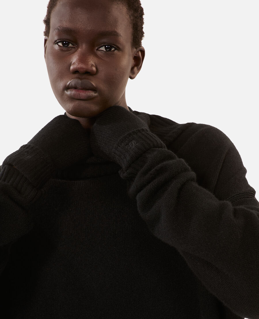 The Kooples M BLACK black cashmere gloves