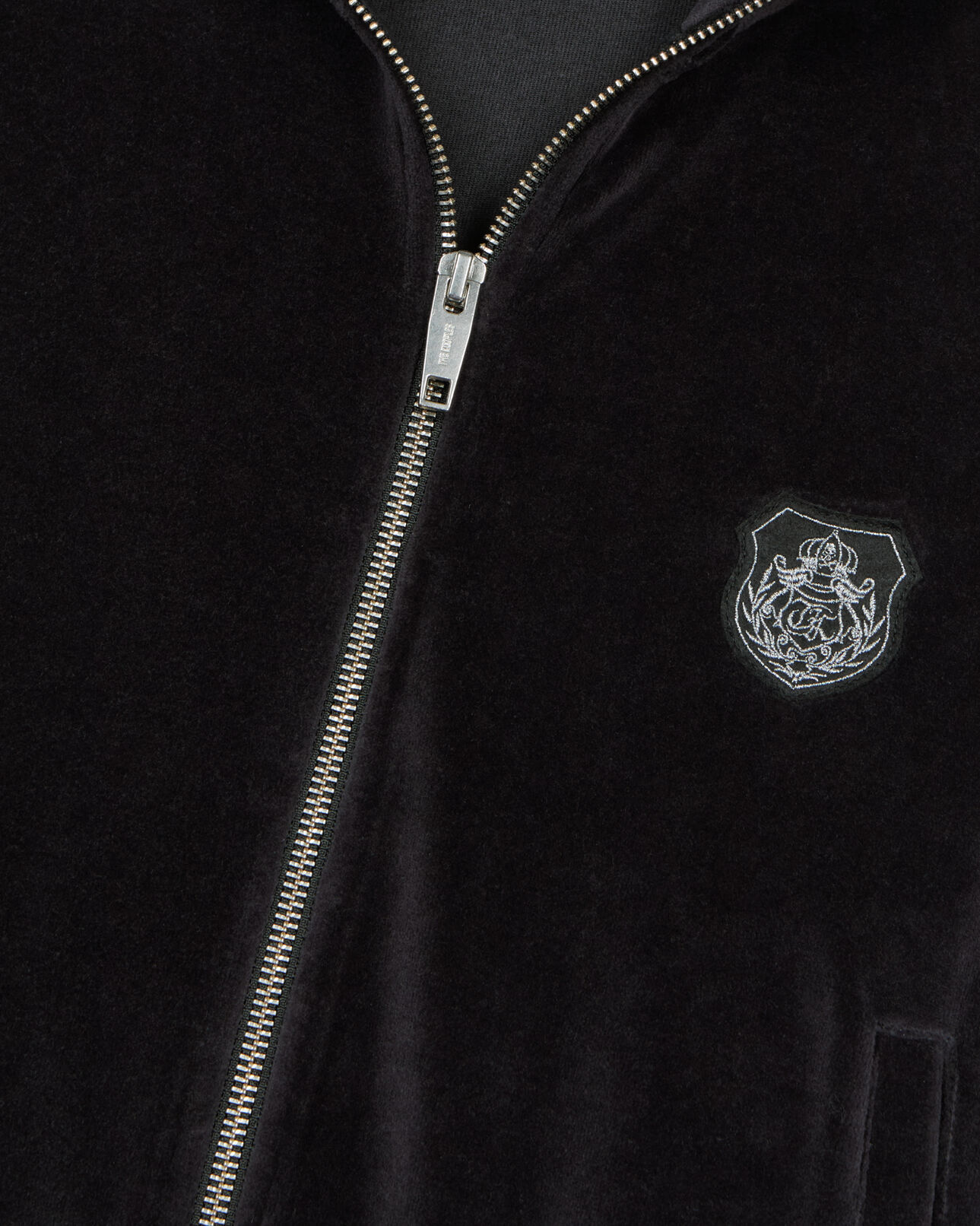 The Kooples WOMEN BLACK black velvet logo sweatshirt
