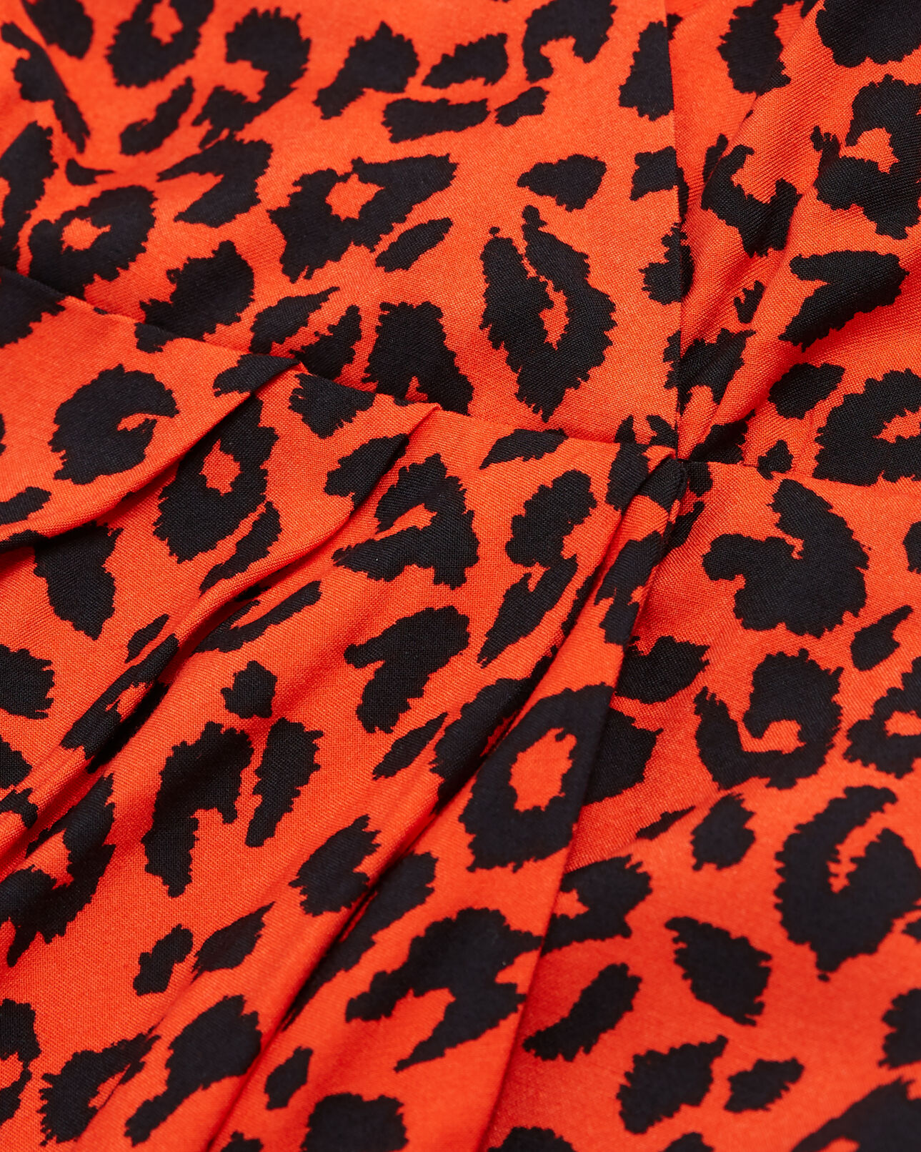 The Kooples WOMEN ORANGE - BLACK leopard print short dress