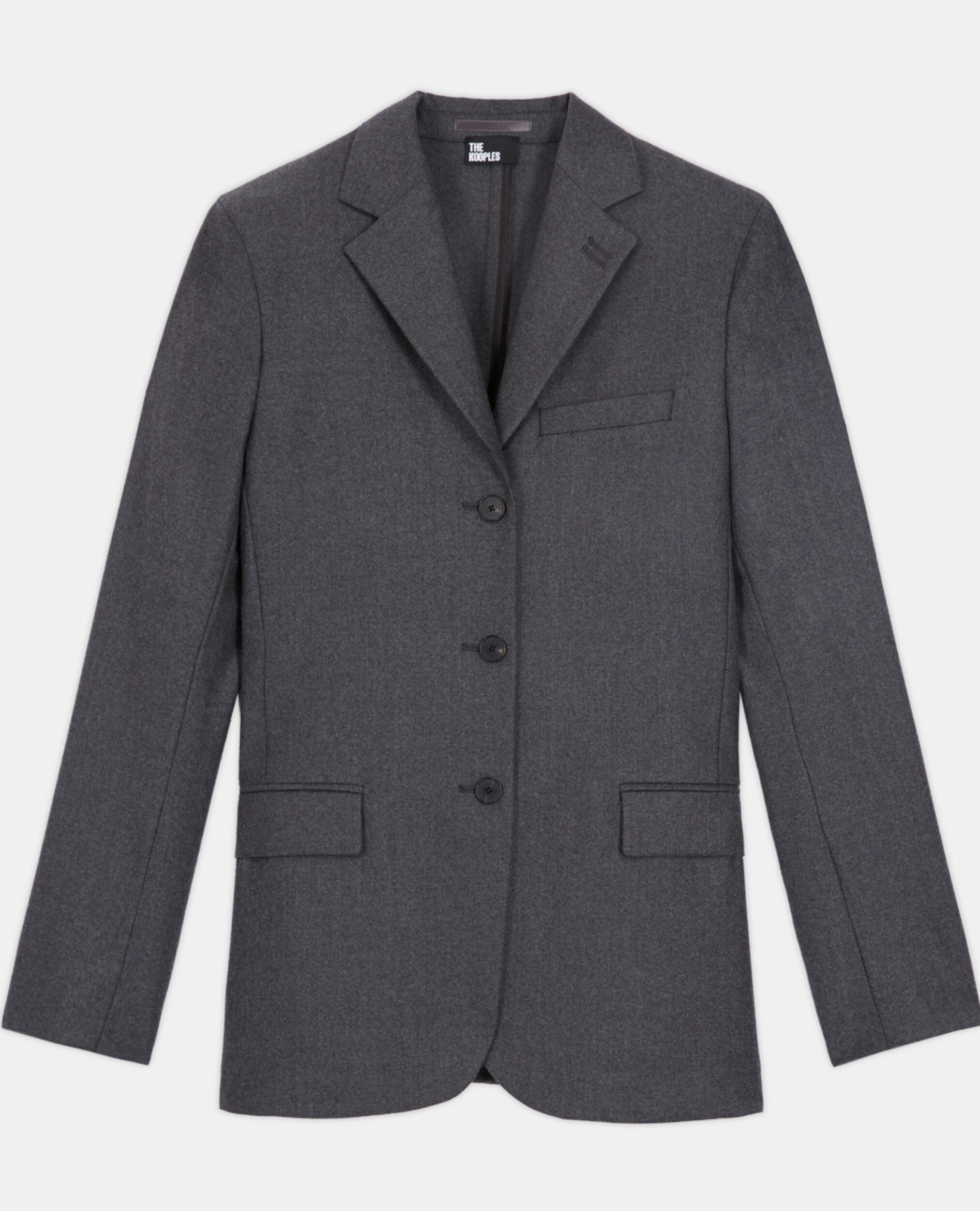 Gray wool suit jacket, GREY, hi-res image number null