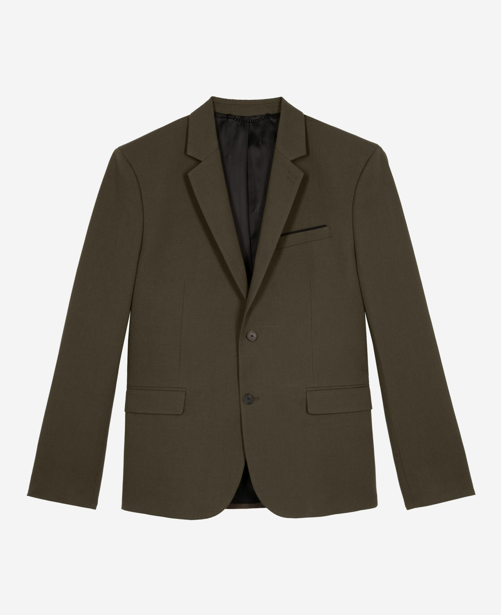 The Kooples MEN KAKI khaki cotton and linen suit jacket
