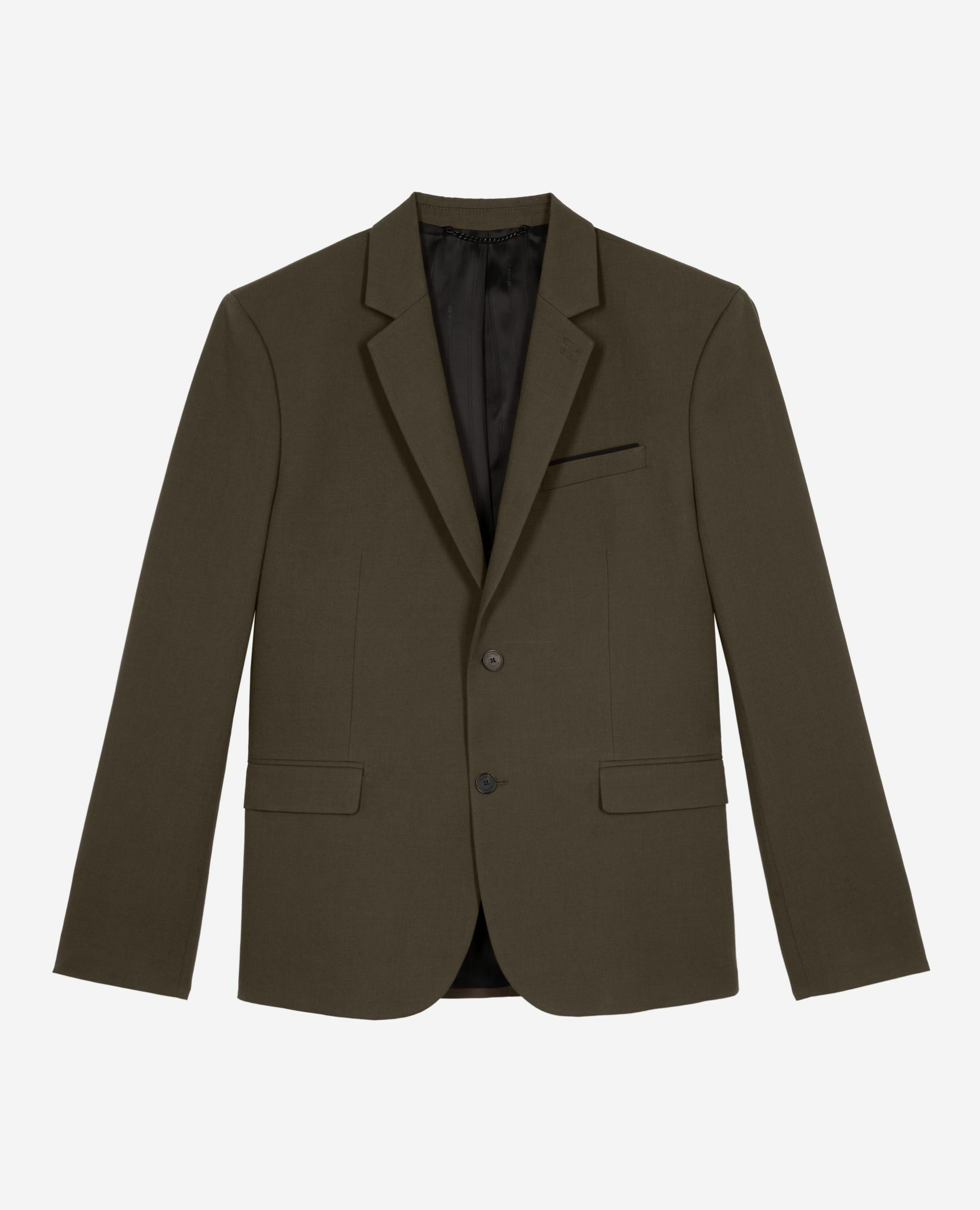Khaki cotton and linen suit jacket, KAKI, hi-res image number null