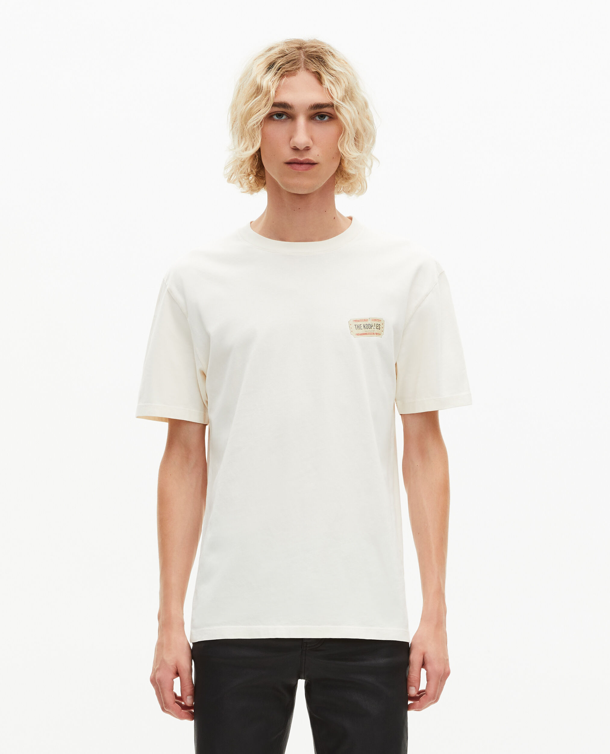 T-shirt with ecru screen print, ECRU, hi-res image number null