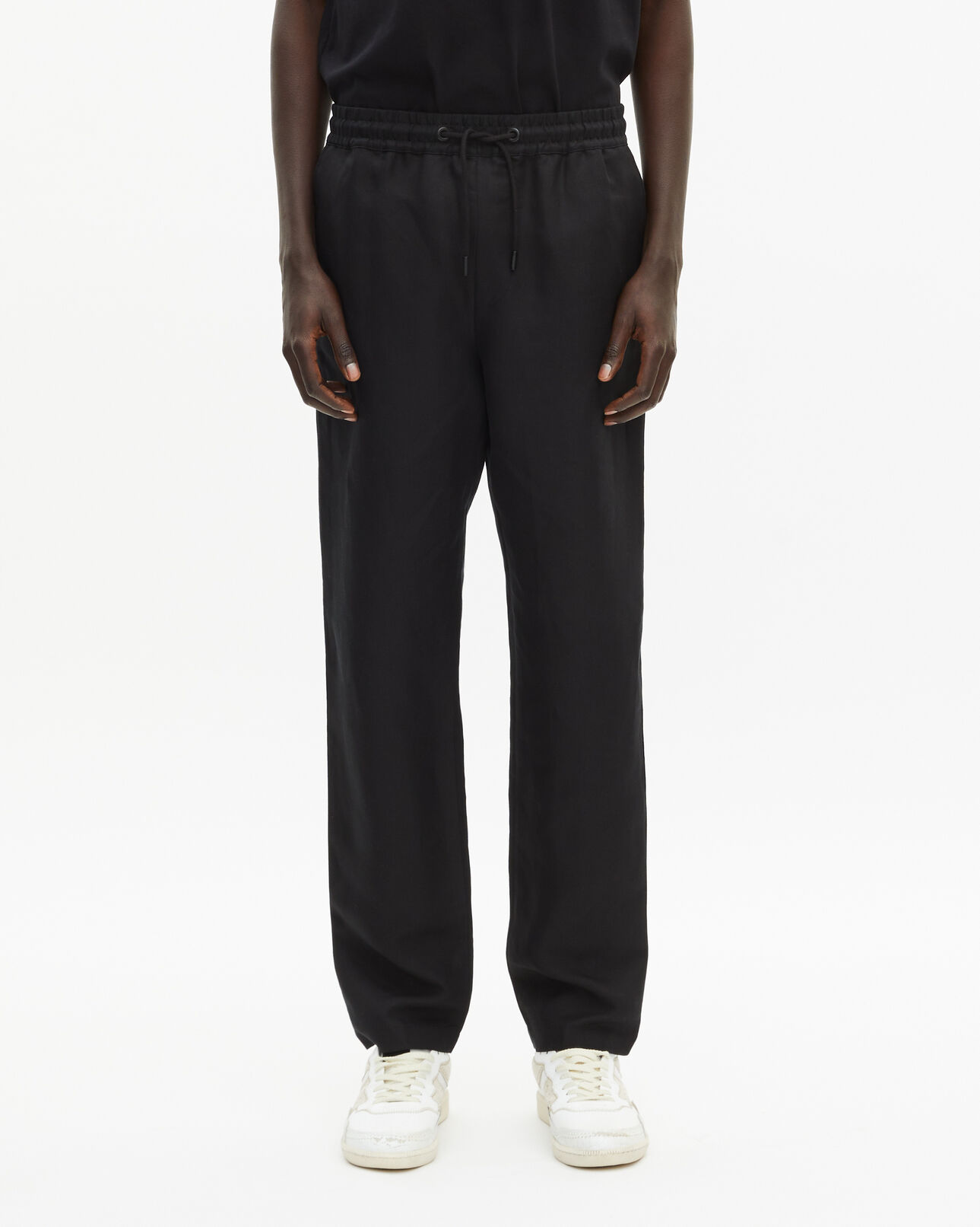 The Kooples HOMME BLACK pantalon taille élastiquée noir