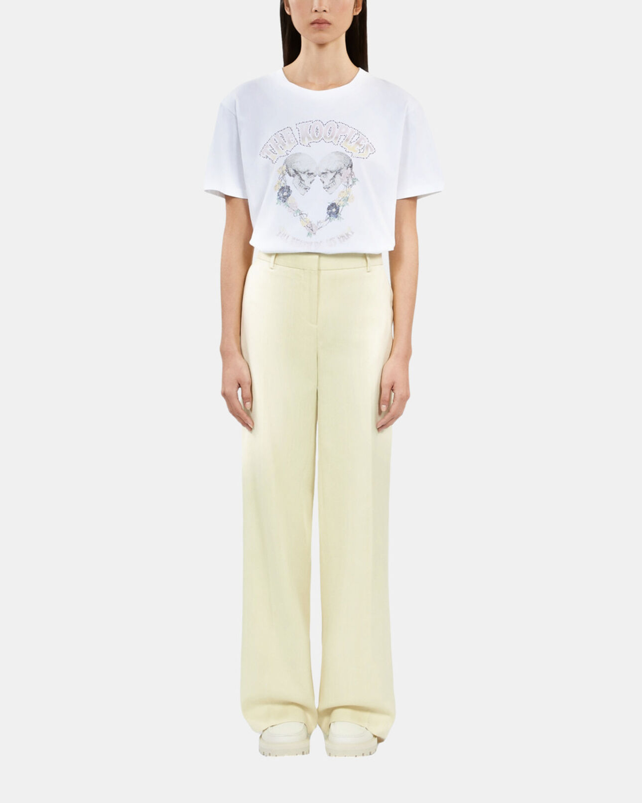 The Kooples FEMME BRIGHT YELLOW pantalon tailleur jaune clair
