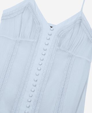 The Kooples WOMEN LIGHT BLUE short dress with blue lace detail