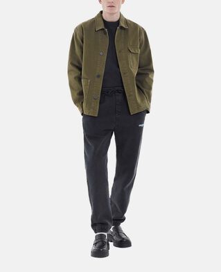 The Kooples H BLACK WASHED loose-fit black joggers with triple logo pockets